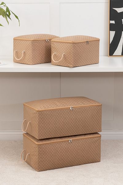 REKHOME Πουλόβερ 4 τεμαχίων με μπεζ σχέδιο Houndstooth - Πικέ κουβέρτα Ρούχα ρούχα