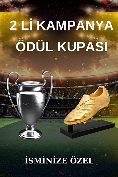 UĞUR MOBİLYA İSME ÖZEL ALTIN AYAKKABI VE 20 CM ŞAMPİYONLAR LİGİ KUPASI