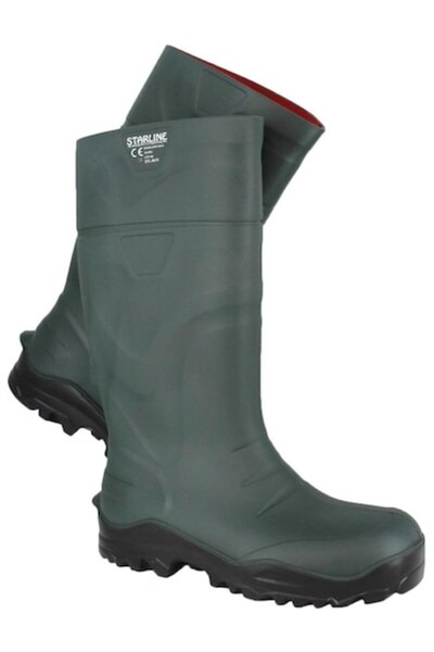 Starline Poliüretan Çizme Miflon Kısa Yeşil O4 No 43 Stl-9920