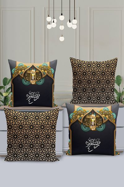 Filamente Set de huse de pernă cu model special Ramadan din 4 piese - imprimate digital pe două fețe