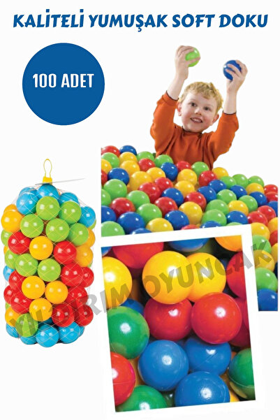 YILDIRIM OYUNCAK Kaliteli Yumuşak Soft Doku 100 Adet Havuz Topu -  Filede Oyu...