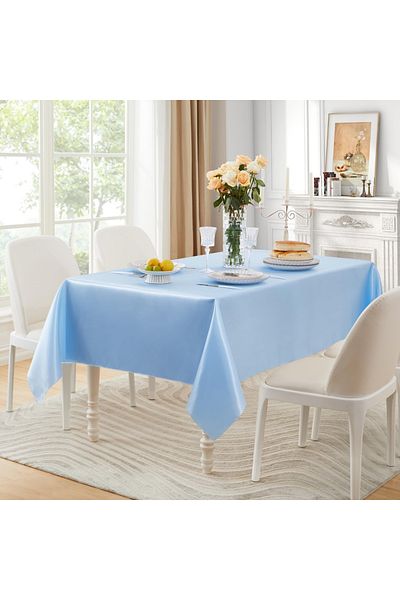 EVYA Față de masă 100% satin 160x200 cm Design strălucitor Prezentare pentru ocazii speciale Față de masă rezistentă la pete