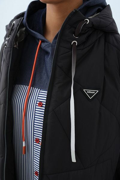 Nihan Black Quilted - Astronaut Collar Coat