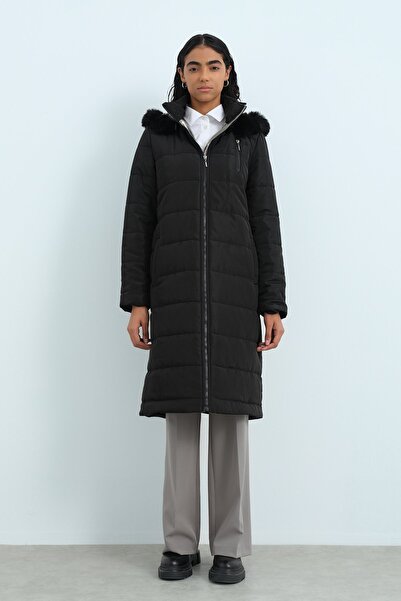 Nihan Beli Ayarlanabilir Kapitone Kaban Siyah