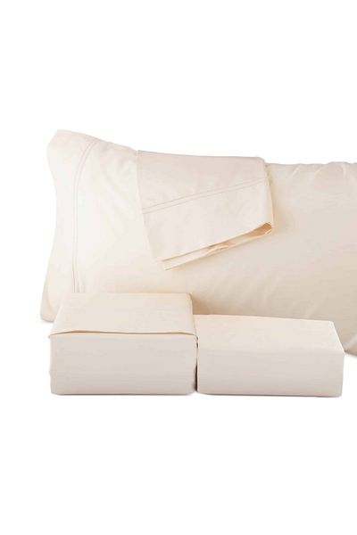 Orange Bed & Bath أناقة | طقم ملاءات قطنية مزدوجة 4 قطع 800 غرزة - عاجي