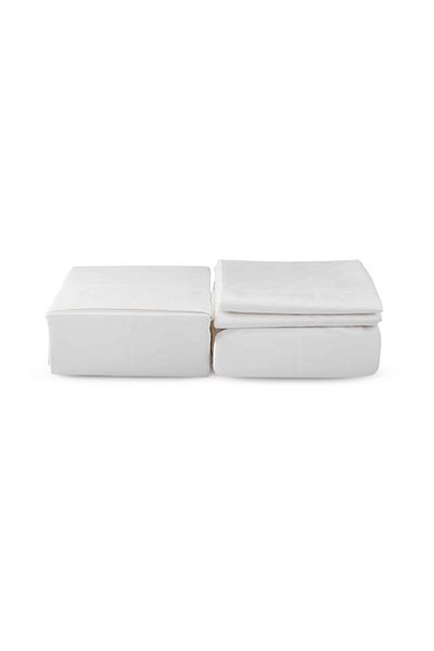 Orange Bed & Bath Elegance | Double cotton sheet set 4 pieces 800 stitches - White