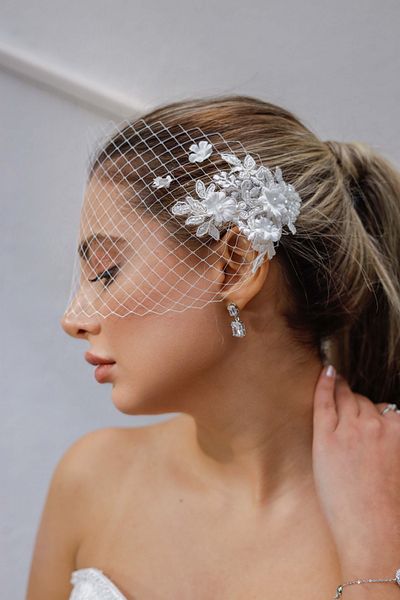 Turkuaz Αξεσουάρ για τα μαλλιά της νύφης/γάμος Wedding After Flower Pearl White Bridal Scrunchy
