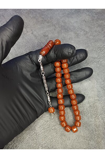 Mos Tespih High-End Crimped Amber Rosary with Ankle Length