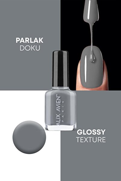 Alix Avien Gri Oje 41 - Yüksek Pigmentli Uzun Süreli Kalıcılık Hızlı Kuruma - Nail Lacquer 41