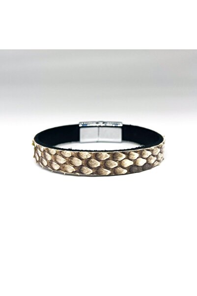 Lux Leder Genuine Python Snakeskin Magnet Bracelet