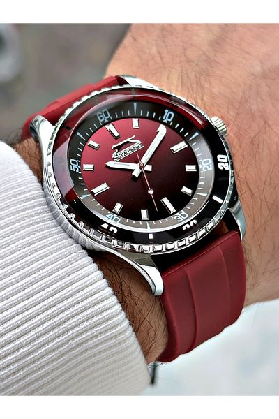 Slazenger Custom Design 5 Atm Waterproof Silicone Band Men's Wrist Watch 2314