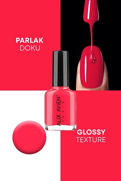 Alix Avien Narçiçeği Kırmızı Oje 13 - Yüksek Pigmentli Uzun Süreli Kalıcılık Hızlı Kuruma - Nail Lacquer 13
