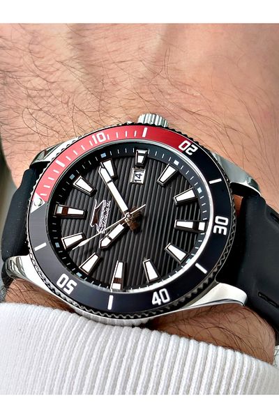 Slazenger Custom Design 5 Atm Waterproof Silicone Band Men's Wrist Watch with Calendar 2174