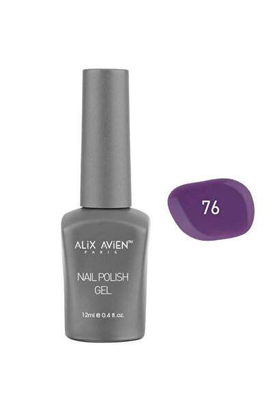 Alix Avien Mor Kalıcı Oje 76-Yoğun Renk Veren Jel Oje 12 ml-Nail UV Gel Polis...