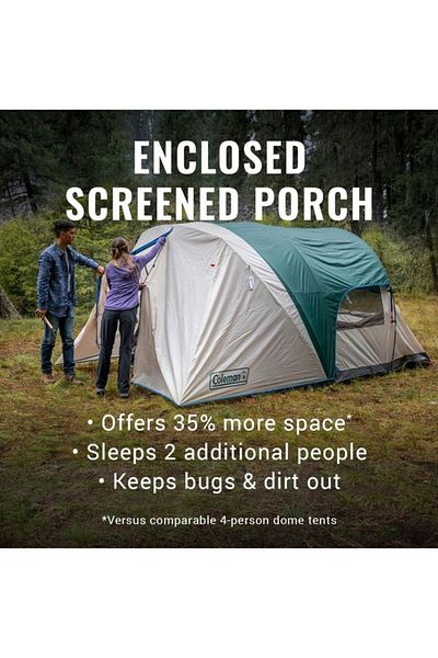 Coleman 6-Person Cabin Tent with Enclosed Screened Porch 13 x 10ft