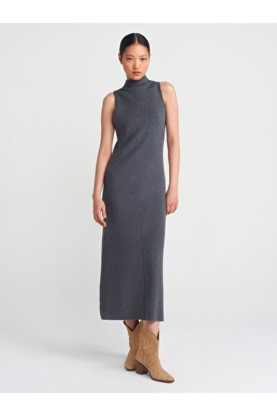 Dilvin 90239 Καπνιστά Πλεκτά Ρούχα ψηλός λαιμός - Μ.