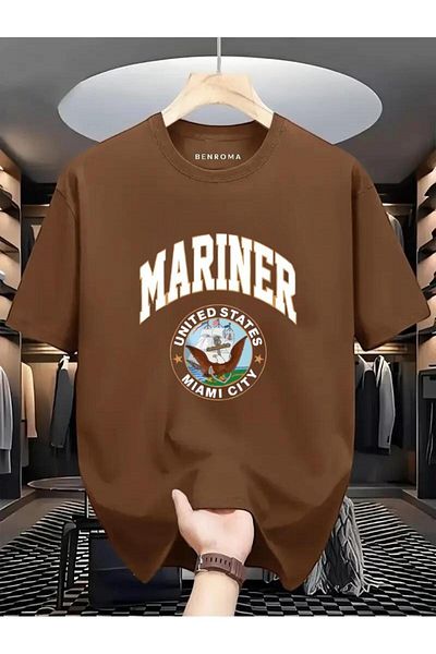 BENROMA 1 προϊόν για αγορές 6 και άνω Δώρο Mariner United States Miami City Printed Oversize T-shirt