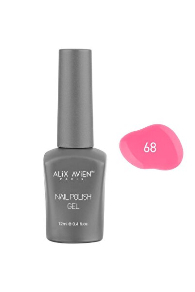 Alix Avien Pembe Kalıcı Oje 68-Yoğun Renk Veren Jel Oje 12 ml-Nail UV Gel Pol...