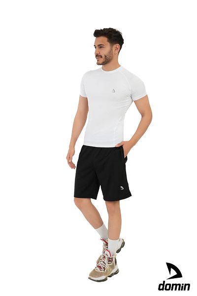 DOMİN SPOR Erkek Siyah Spor Antrenman Günlük Cepli Şort Dmn552369