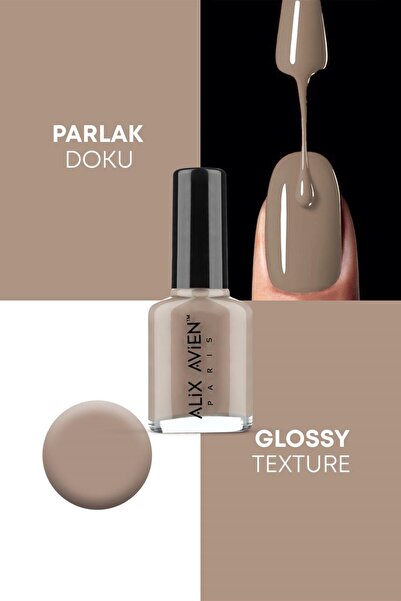 Alix Avien Nude Kahve Oje 87 - Yüksek Pigmentli Uzun Süreli Kalıcılık Hızlı Kuruma - Nail Lacquer 87
