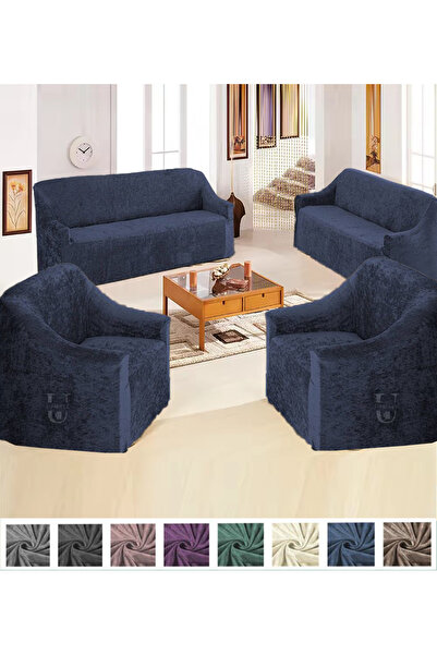 upmall غطاء أريكة وأريكة مخملي مرن 3+3+1+1