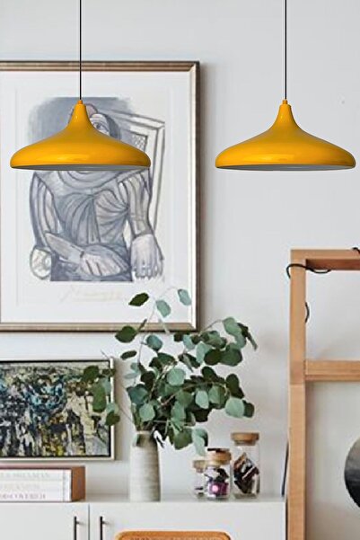 Bamyum Champion Sarı Avize Ikili Sarkıt Lamba Salon Mutfak Yemek Masası Antre Restoran Avizeleri