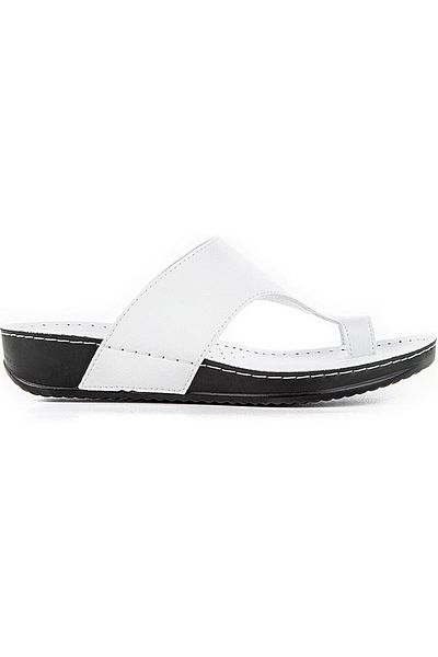 Muya Women's Flip Flops with Intermediate Anatomical Sole, Black-White