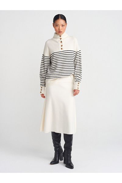 Dilvin 80390 Thessaloniki Midi Ecru Skirt