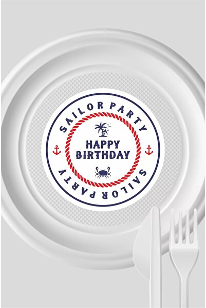 neşeli günlerim Αυτοκόλλητο πιάτου με θέμα Sailor 15 τμχ * Αυτοκόλλητο χαρτί