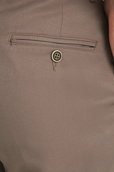 Varetta Ανδρικό καλοκαιρινό ίσιο λινό παντελόνι σε καφέ τσέπη