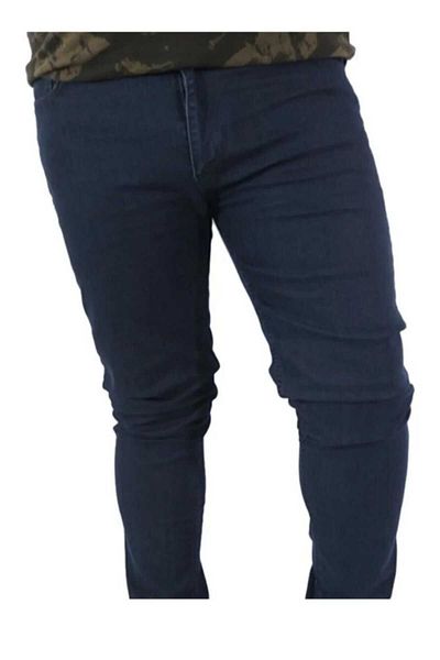 AKTEZ-EL Jeans Navy Blue Classic Fit Large Size High Waist Tube Leg Men's Jeans