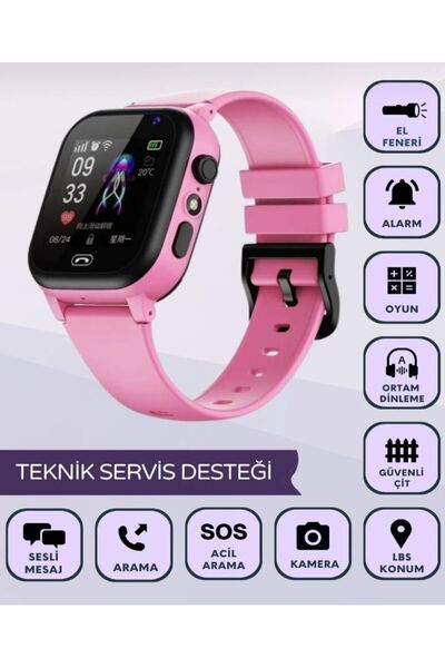 EKMEKTEKNEM Sim Kartlı Akıllı Çocuk Saati Sos Kamera Konum Takip Ortam Dinlem...
