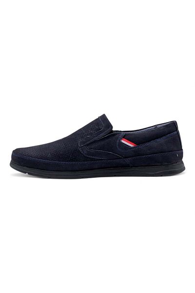ZAC SHOES Pantofi plati ortopedici pentru bărbați ZAÇ 4090 bleumarin - perforați în nubuc