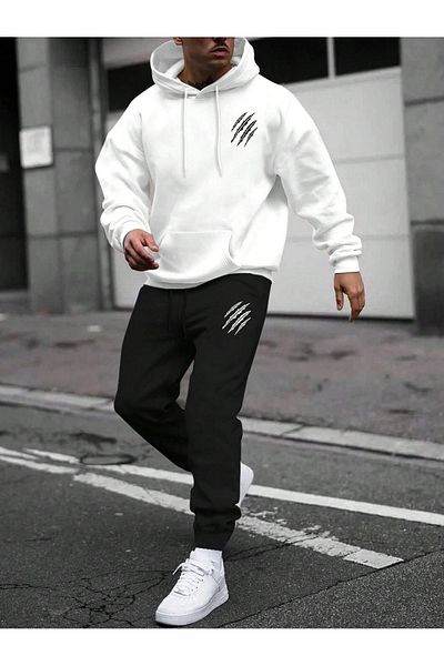 LUNAVISTA Lines Printed Unisex Oversize Tracksuit Set