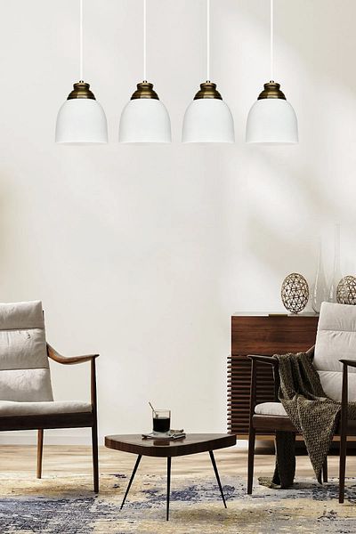 Bamyum Deep Quadruple White Antique Headboard Single Chandelier Pendant Lamp Living Room Kitchen Boutique Lamp Lighting Chandeliers