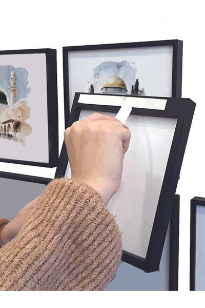 GUPSE Silver Adhesive Frame with Calligraphy Photo