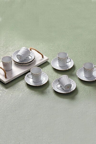 Porland Altın Yaldız 6 Kişilik Kahve Takımı 12 Parça