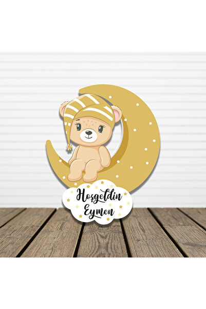 HET Concept 20 Adet Kişiye Özel Magnet Ay Üstünde Oturan Erkek Ayıcık Bebek H...