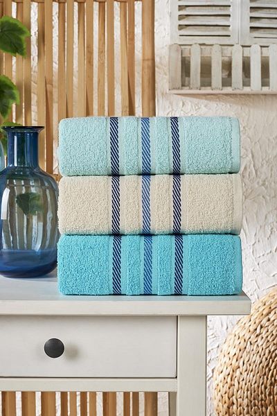Semecca Lia Soft Border Series 3-Piece Towel Set 50x85