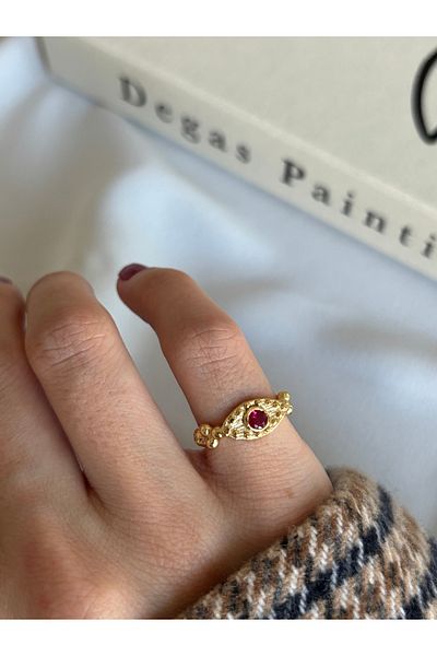 ringbox Eye Model Fuchsia Stone Sparrow Finger Ring