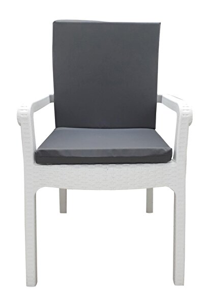 mirzade 4 Adet Elit Su Geçirmez Yüksek Arkalı Minder-koyu Gri