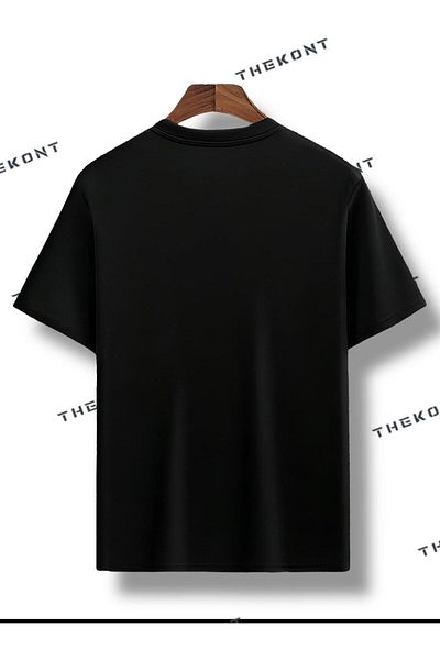 THEKONT TRIOU/T-SHIRT NEGRU CU IMPRIMARE UNISEX OVERSE THEBLACK