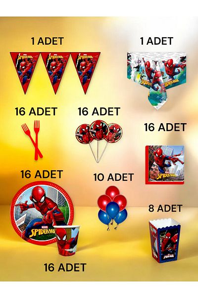 VibeHome 16 Person Spiderman Themed XL Package - Birthday Party and Fun Events