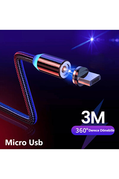 Yenimiyeni Mıknatıslı Manyetik Micro Usb Data Şarj Kablo