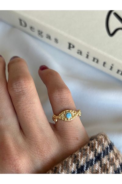 ringbox Eye Model Turquoise Stone Sparrow Finger Ring