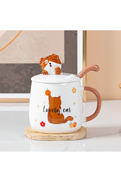 Livava Cute Cat Ceramic Mug, Coffee, 12X8