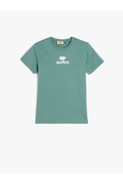 Koton Short sleeve bicycle collar cotton t-shirt