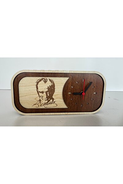 ccn design Atatürk Motifli Imzalı Ahşap Dekoratif El Yapımı Hediyelik Masa Sa...