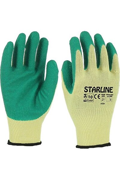 Starline Cam Eldiveni Sarı-yeşil E-54 No:10