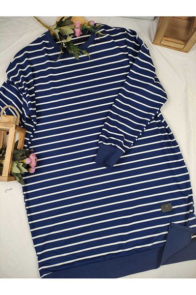 ALMİNA Modal Fabric Stripes Tunic Sweatshirt